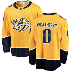 Nashville Predators Jasper Weatherby Official Gold Fanatics Branded Breakaway Adult Home NHL Hockey Jersey