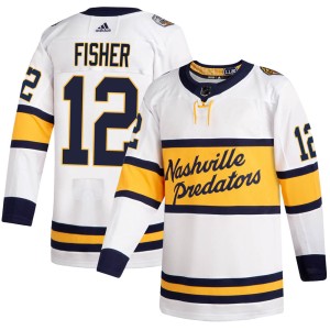 Nashville Predators Mike Fisher Official White Adidas Authentic Youth 2020 Winter Classic NHL Hockey Jersey