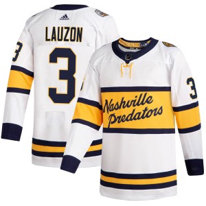 Nashville Predators Jeremy Lauzon Official White Adidas Authentic Youth 2020 Winter Classic Player NHL Hockey Jersey