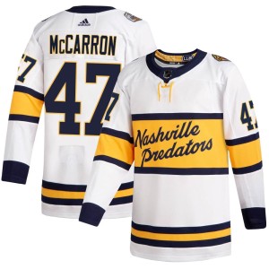 Nashville Predators Michael McCarron Official White Adidas Authentic Youth 2020 Winter Classic Player NHL Hockey Jersey