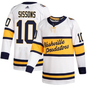 Nashville Predators Colton Sissons Official White Adidas Authentic Youth 2020 Winter Classic NHL Hockey Jersey