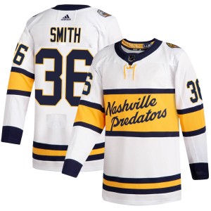 Nashville Predators Cole Smith Official White Adidas Authentic Youth 2020 Winter Classic Player NHL Hockey Jersey