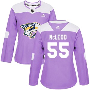 Nashville Predators Cody Mcleod Official Purple Adidas Authentic Women's Cody McLeod Fights Cancer Practice NHL Hockey Jersey