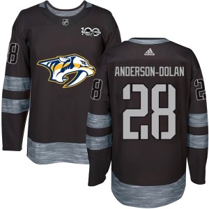 Nashville Predators Jaret Anderson-Dolan Official Black Authentic Adult 1917-2017 100th Anniversary NHL Hockey Jersey