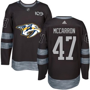 Nashville Predators Michael McCarron Official Black Authentic Adult 1917-2017 100th Anniversary NHL Hockey Jersey