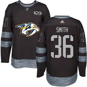 Nashville Predators Cole Smith Official Black Authentic Adult 1917-2017 100th Anniversary NHL Hockey Jersey