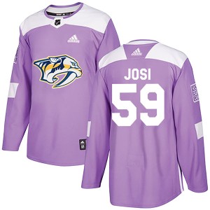 Nashville Predators Roman Josi Official Purple Adidas Authentic Youth Fights Cancer Practice NHL Hockey Jersey