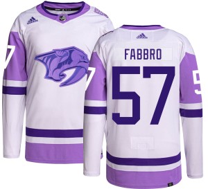 Nashville Predators Dante Fabbro Official Adidas Authentic Youth Hockey Fights Cancer NHL Hockey Jersey