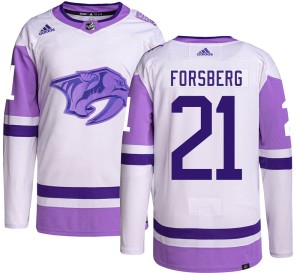 Nashville Predators Peter Forsberg Official Adidas Authentic Youth Hockey Fights Cancer NHL Hockey Jersey