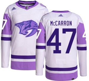 Nashville Predators Michael McCarron Official Adidas Authentic Youth Hockey Fights Cancer NHL Hockey Jersey