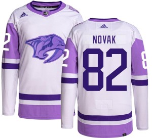 Nashville Predators Tommy Novak Official Adidas Authentic Youth Hockey Fights Cancer NHL Hockey Jersey