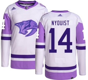 Nashville Predators Gustav Nyquist Official Adidas Authentic Youth Hockey Fights Cancer NHL Hockey Jersey