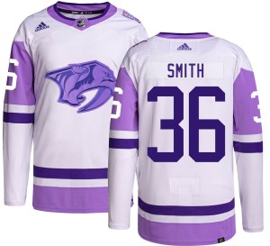 Nashville Predators Cole Smith Official Adidas Authentic Youth Hockey Fights Cancer NHL Hockey Jersey