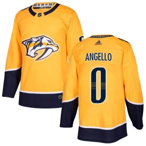 Nashville Predators Anthony Angello Official Gold Adidas Authentic Adult Home NHL Hockey Jersey
