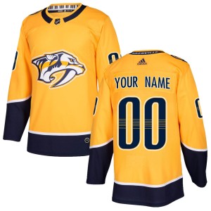 Nashville Predators Custom Official Gold Adidas Authentic Adult Custom Home NHL Hockey Jersey