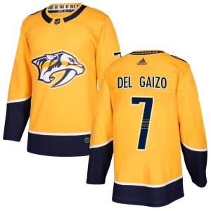Nashville Predators Marc Del Gaizo Official Gold Adidas Authentic Adult Home NHL Hockey Jersey