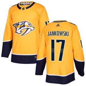 Nashville Predators Mark Jankowski Official Gold Adidas Authentic Adult Home NHL Hockey Jersey