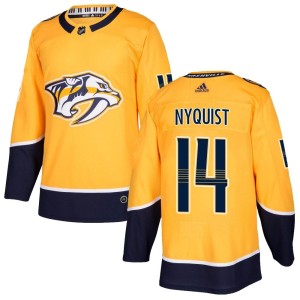 Nashville Predators Gustav Nyquist Official Gold Adidas Authentic Adult Home NHL Hockey Jersey