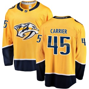 Nashville Predators Alexandre Carrier Official Gold Fanatics Branded Breakaway Youth Home NHL Hockey Jersey