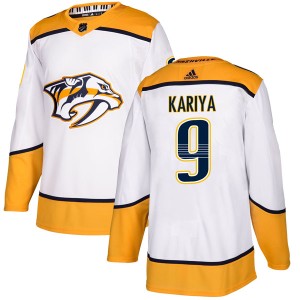 Nashville Predators Paul Kariya Official White Adidas Authentic Youth Away NHL Hockey Jersey