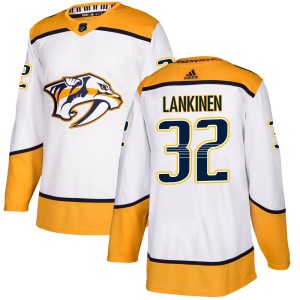 Nashville Predators Kevin Lankinen Official White Adidas Authentic Youth Away NHL Hockey Jersey