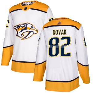 Nashville Predators Tommy Novak Official White Adidas Authentic Youth Away NHL Hockey Jersey