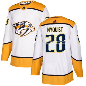 Nashville Predators Gustav Nyquist Official White Adidas Authentic Youth Away NHL Hockey Jersey