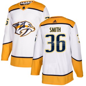 Nashville Predators Cole Smith Official White Adidas Authentic Youth Away NHL Hockey Jersey