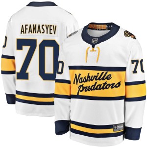 Nashville Predators Egor Afanasyev Official White Fanatics Branded Breakaway Youth 2020 Winter Classic Player NHL Hockey Jersey