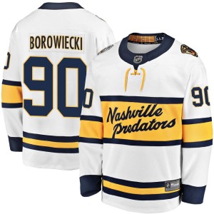 Nashville Predators Mark Borowiecki Official White Fanatics Branded Breakaway Youth 2020 Winter Classic Player NHL Hockey Jersey