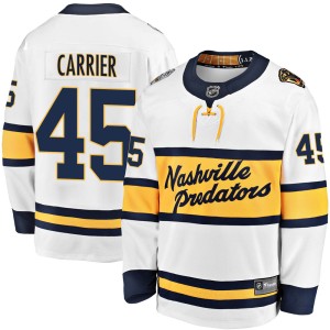 Nashville Predators Alexandre Carrier Official White Fanatics Branded Breakaway Youth 2020 Winter Classic Player NHL Hockey Jersey