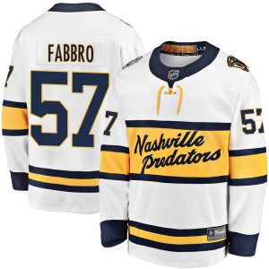 Nashville Predators Dante Fabbro Official White Fanatics Branded Breakaway Youth 2020 Winter Classic NHL Hockey Jersey