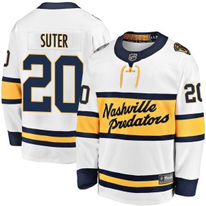 Nashville Predators Ryan Suter Official White Fanatics Branded Breakaway Youth 2020 Winter Classic NHL Hockey Jersey