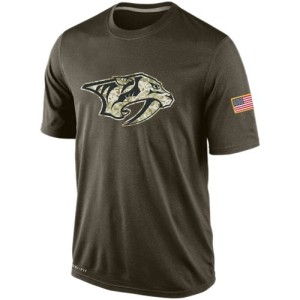 Nashville Predators Official Olive Nike Adult Salute To Service KO Performance Dri-FIT T-Shirt